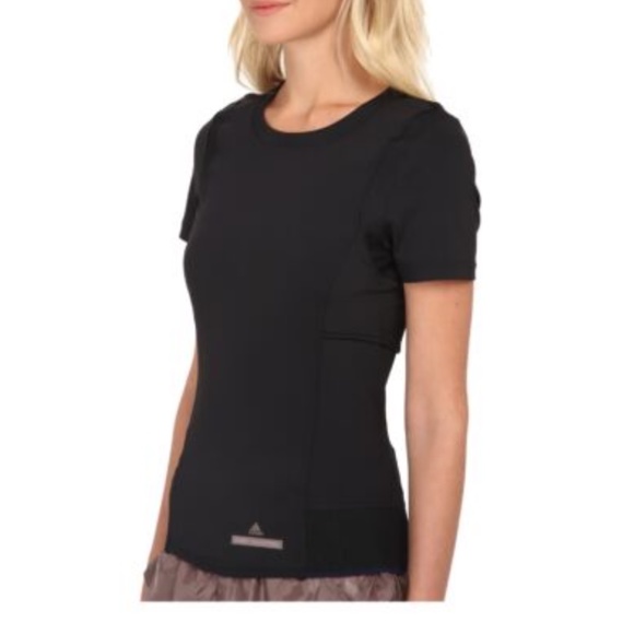 adidas by Stella McCartney Women's Black Perf Run Tee Top CLIMALITE Size M - Picture 3 of 8